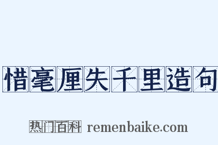 惜毫厘失千里造句是什么意思的图片